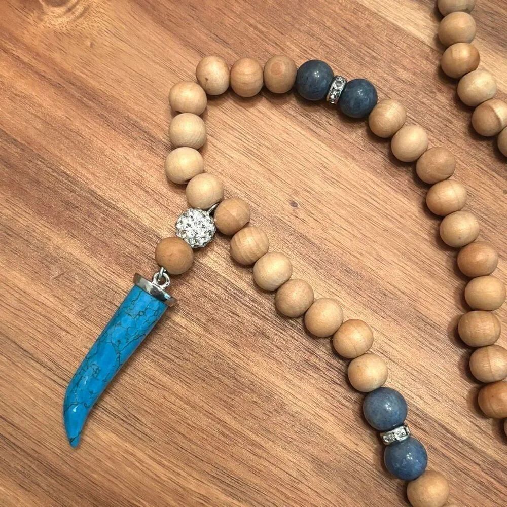 Express | Turquoise Horn Necklace | 34” Adjustable